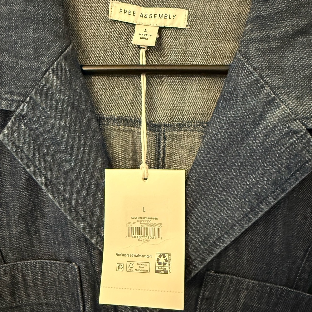 Denim Short Sleeve Jumpsuit - Picture 3 of 4